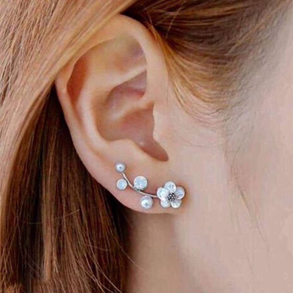 Hypoallergenic Crawling Earring Silver Color NWT‎
